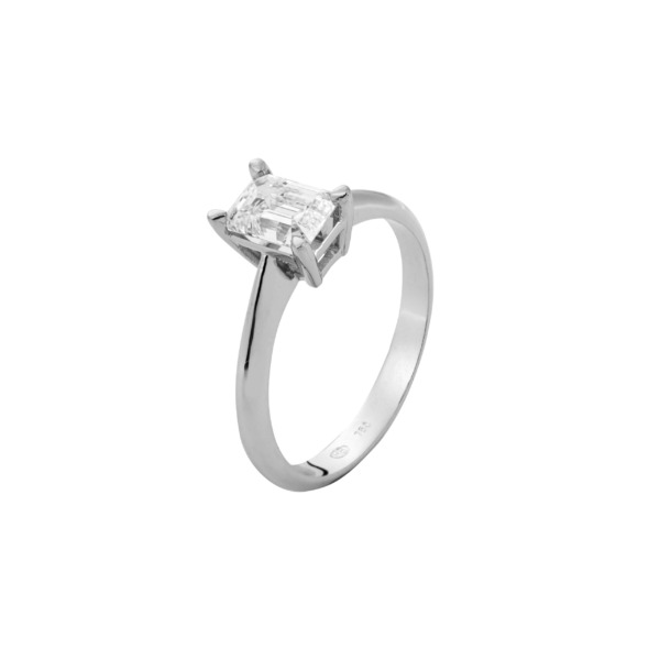 Pierścionek Hermitage z diamentem z 18K białego złota 1,01 ct