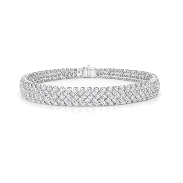 Bransoleta Hermitage Diamond Weave z diamentami z 18K białego złota