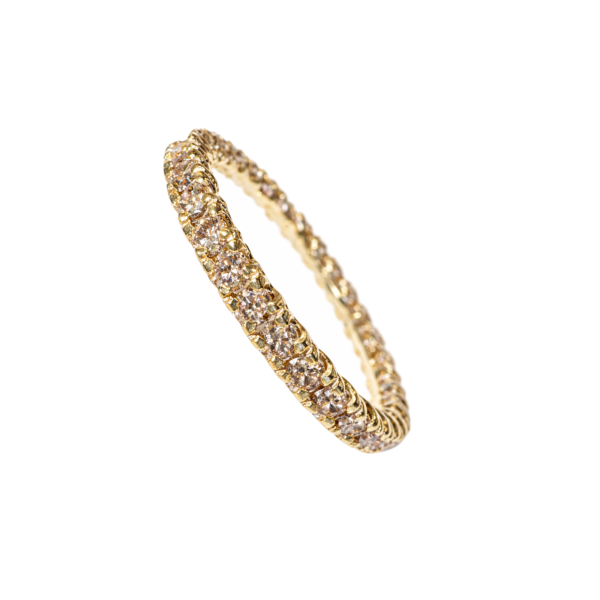 Pierścionek Hermitage Eternity z brązowymi diamentami z 18K żółtego złota r.12