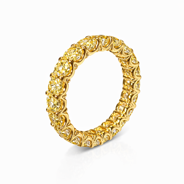 Pierścionek Hermitage Eternity z żółtymi diamentami z 18K żółtego złota r.12