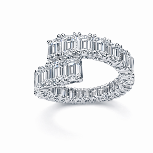 Pierścionek Hermitage Eternity Open z diamentami z 18K białego złota r.11