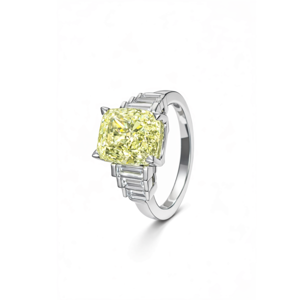 Pierścionek Hermitage Yellow Fancy z diamentami z 18K białego złota r.12