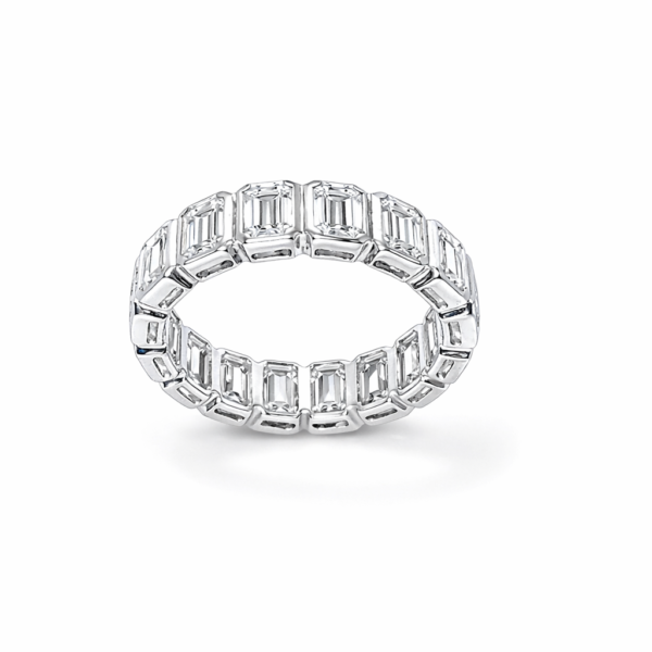 Pierścionek Hermitage Eternity z obudowanymi diamentami z 18K białego złota r.12