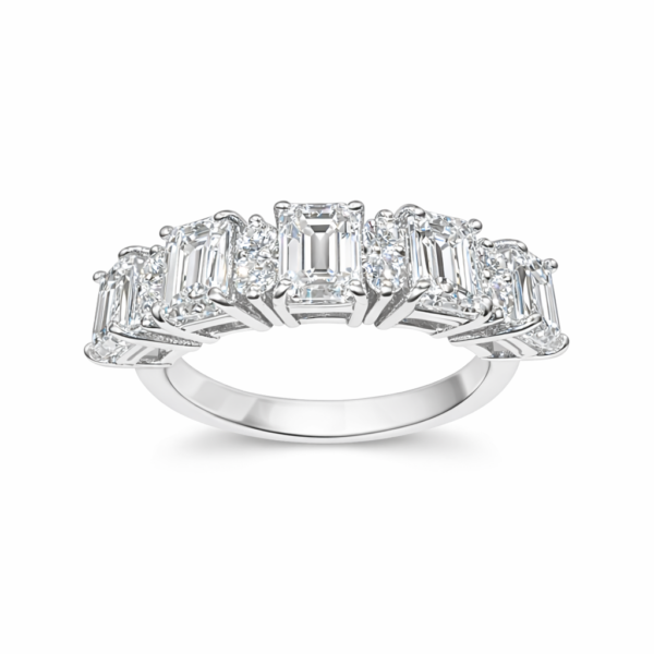 Pierścionek Hermitage Five Stone z diamentami z 18K białego złota r.14