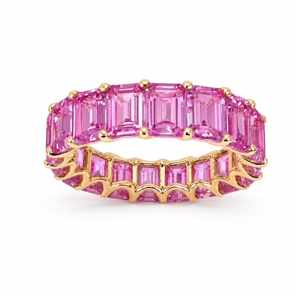 Pierścionek Hermitage Eternity z szafirami z 18K różowego złota r.16