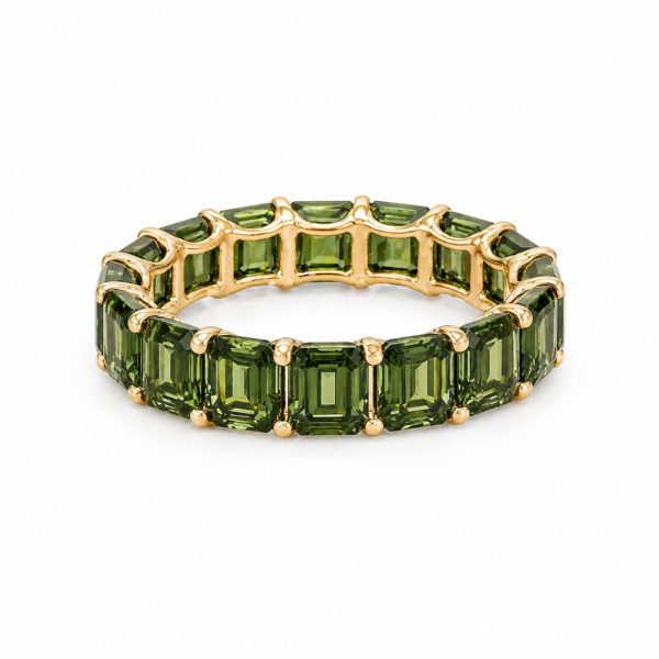 Pierścionek Hermitage Eternity z szafirami z 18K żółtego złota r.24