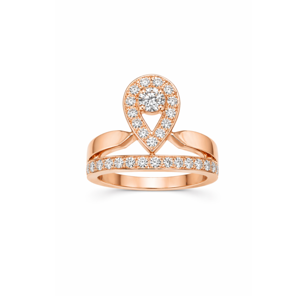 Pierścionek Hermitage Korona z diamentami z 18K różowego złota r.13