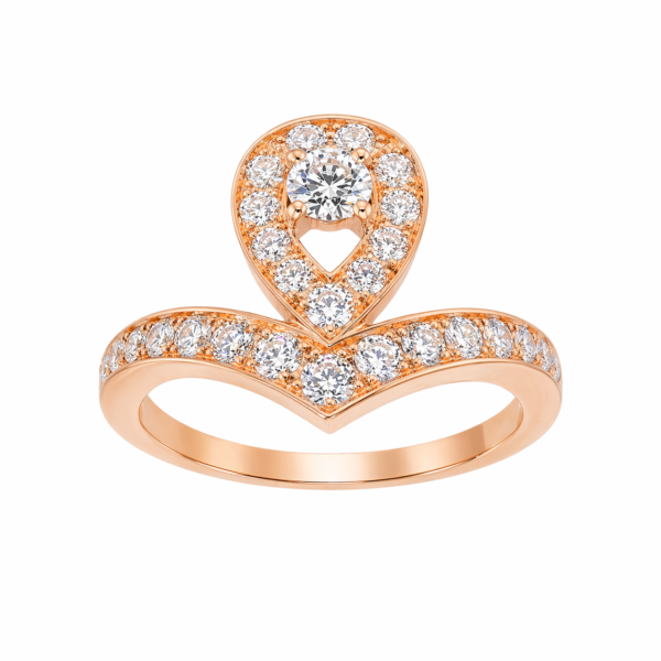 Pierścionek Hermitage Korona z diamentami z 18K różowego złota r.13,5