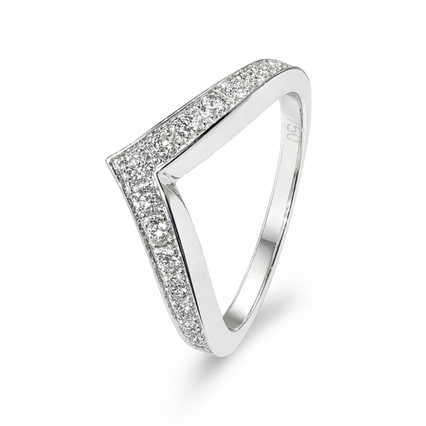 Pierścionek Hermitage Korona z diamentami z 18K białego złota r.13,5