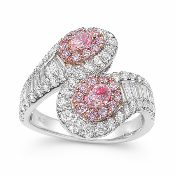 Pierścionek Hermitage z diamentami z 18K białego złota r.14